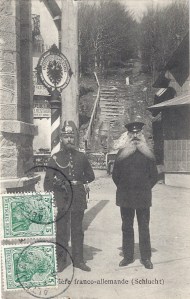 Col de la Schlucht frontiere franco-allemande 1911 2 people