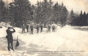 Ballon d'Alsace skiers, piste, Feb 1910