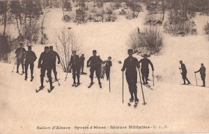 Ballon d'Alsace Skieurs Militaires card 1917