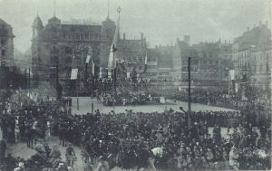 Strasbourg Place Kleber entry of troops after War