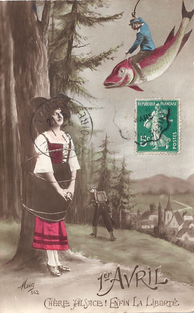 Patriotic Poisson d'Avril posted 1.4.1915